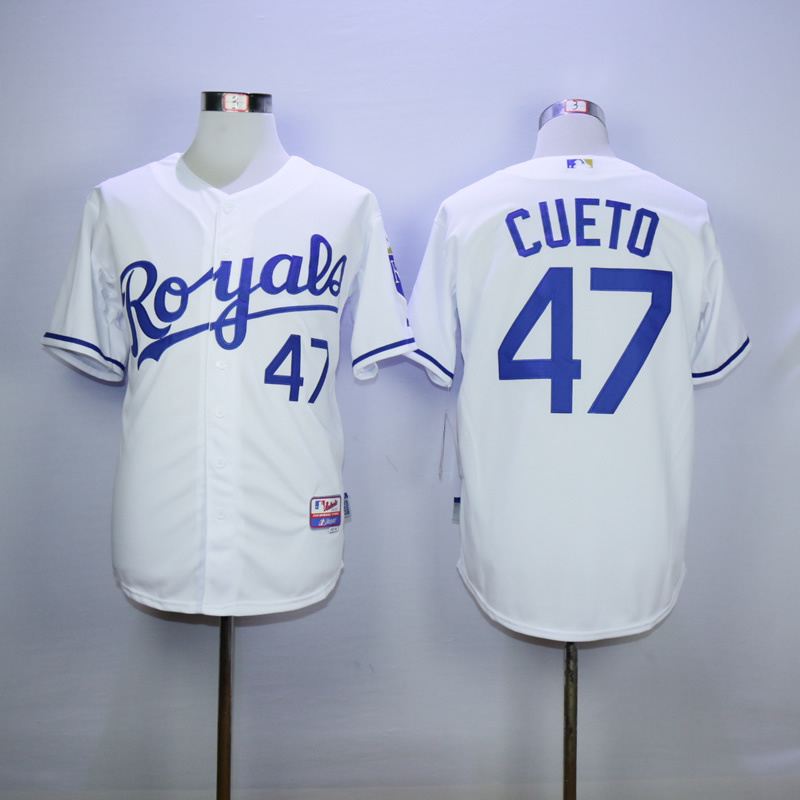 Men Kansas City Royals 47 Cueto White MLB Jerseys